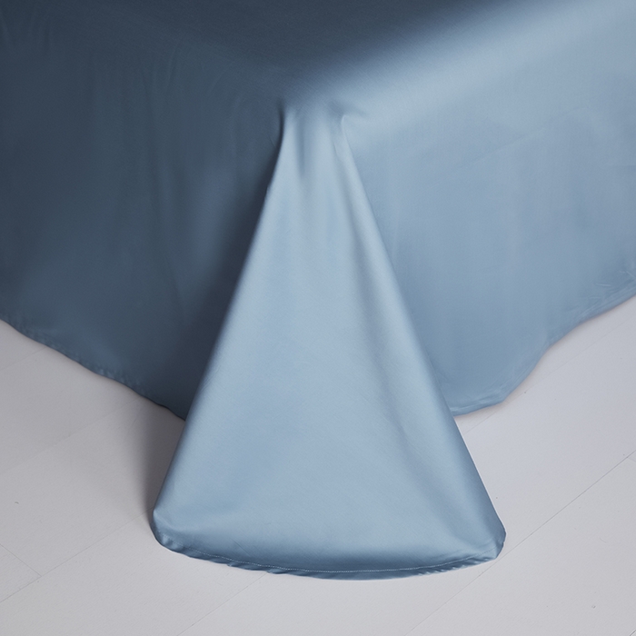 91家纺网 家纺一手货源 找家纺 洽想家 2025新款纯色双拼80支长绒棉四件套 天蓝-