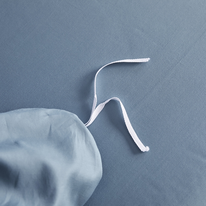 91家纺网 家纺一手货源 找家纺 洽想家 2025新款纯色双拼80支长绒棉四件套 天蓝-