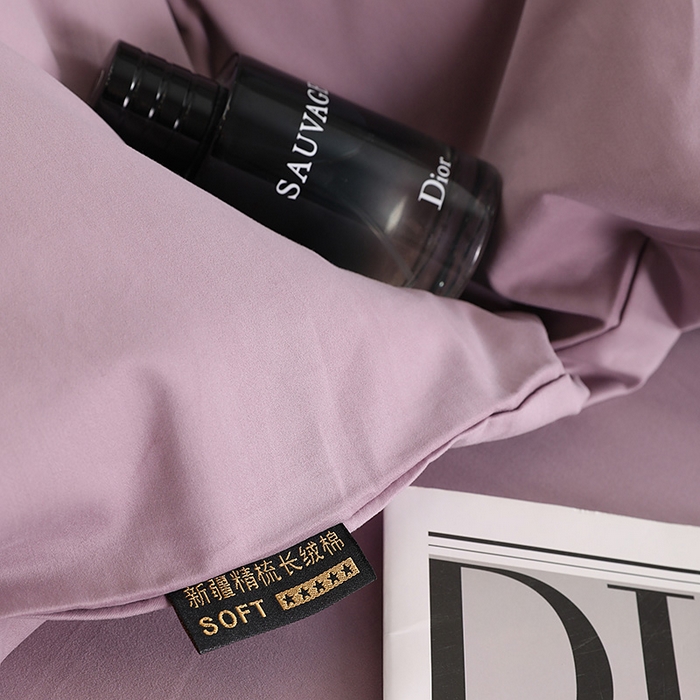 91家纺网 家纺一手货源 找家纺 洽想家 2025新款全棉磨毛纯色四件套 浅紫