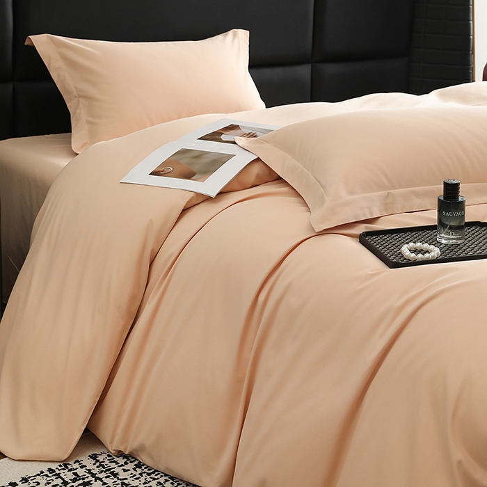 91家纺网 家纺一手货源 找家纺 洽想家 2025新款全棉磨毛纯色四件套 巧克力