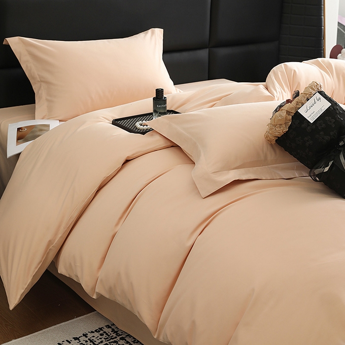 91家纺网 家纺一手货源 找家纺 洽想家 2025新款全棉磨毛纯色四件套 巧克力