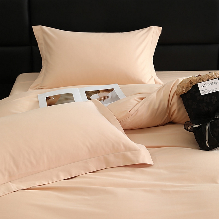 91家纺网 家纺一手货源 找家纺 洽想家 2025新款全棉磨毛纯色四件套 巧克力