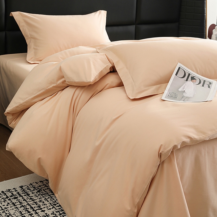 91家纺网 家纺一手货源 找家纺 洽想家 2025新款全棉磨毛纯色四件套 巧克力