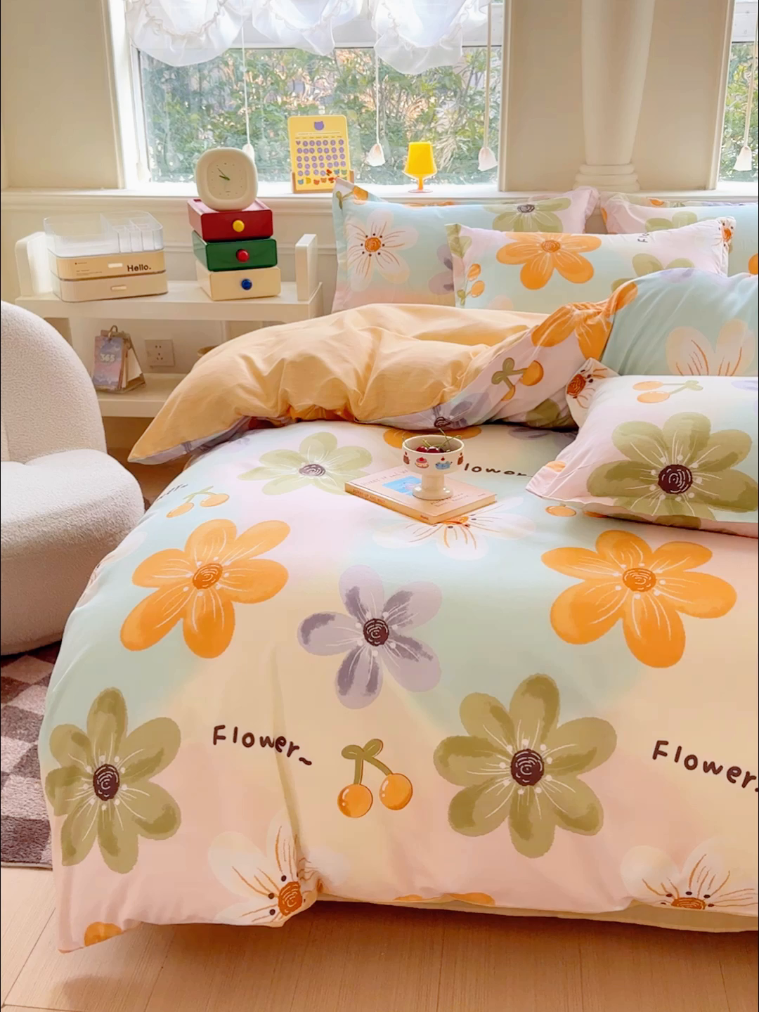 91家纺网 家纺一手货源 找家纺 佑佳家纺 2025新款铂金棉芦荟棉单被套「支持定做各种尺寸」 浅浅花漾