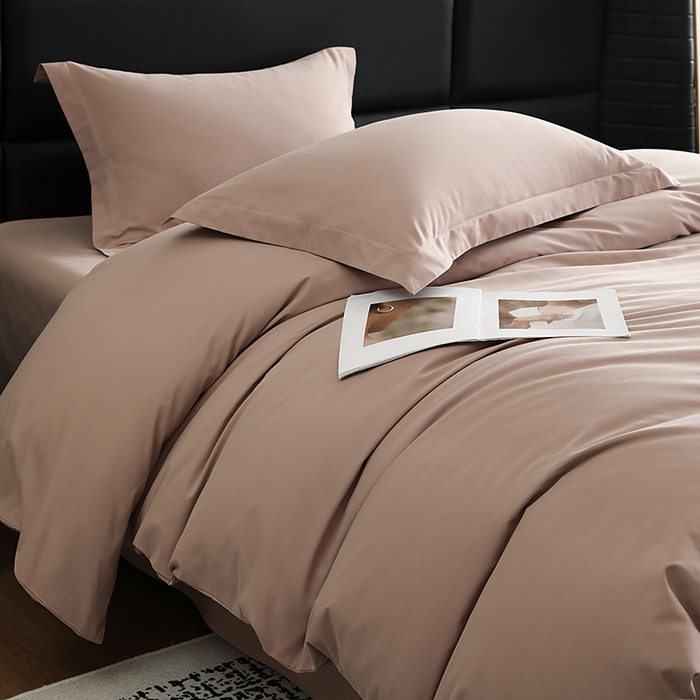 91家纺网 家纺一手货源 找家纺 洽想家 2025新款全棉磨毛纯色四件套 绒丝拿铁