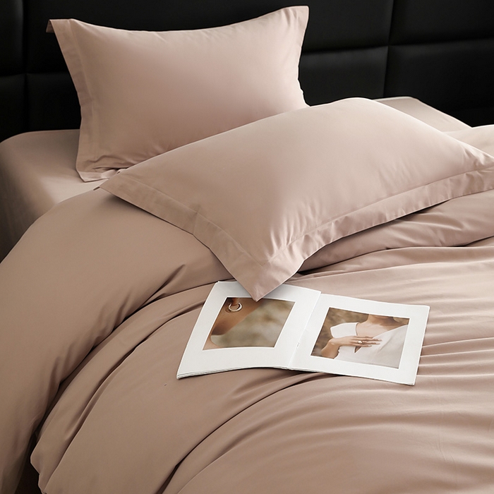 91家纺网 家纺一手货源 找家纺 洽想家 2025新款全棉磨毛纯色四件套 绒丝拿铁