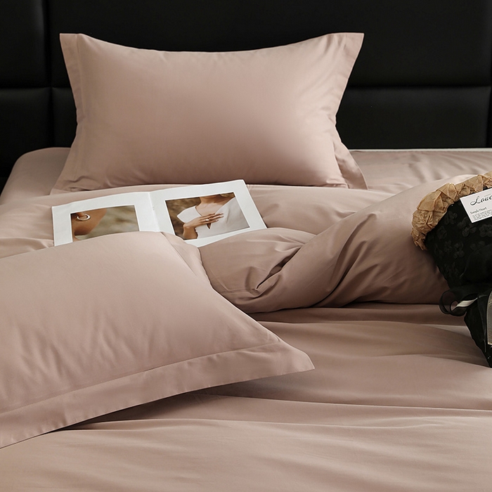 91家纺网 家纺一手货源 找家纺 洽想家 2025新款全棉磨毛纯色四件套 绒丝拿铁