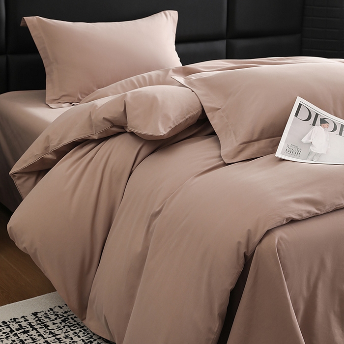 91家纺网 家纺一手货源 找家纺 洽想家 2025新款全棉磨毛纯色四件套 绒丝拿铁