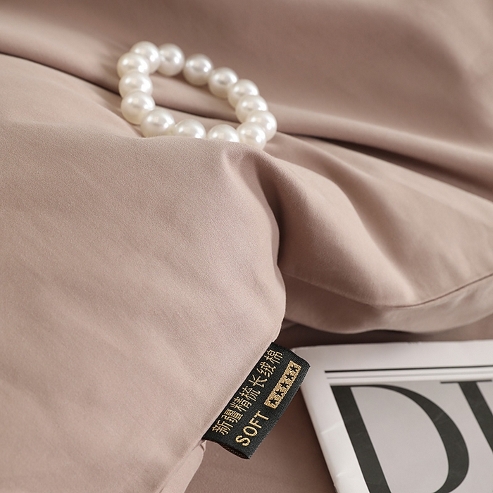 91家纺网 家纺一手货源 找家纺 洽想家 2025新款全棉磨毛纯色四件套 绒丝拿铁