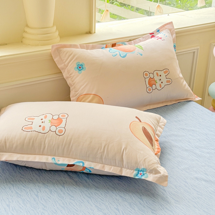 91家纺网 家纺一手货源 找家纺 佑佳家纺 2025新款铂金棉芦荟棉单被套「支持定做各种尺寸」 兔兔桃桃