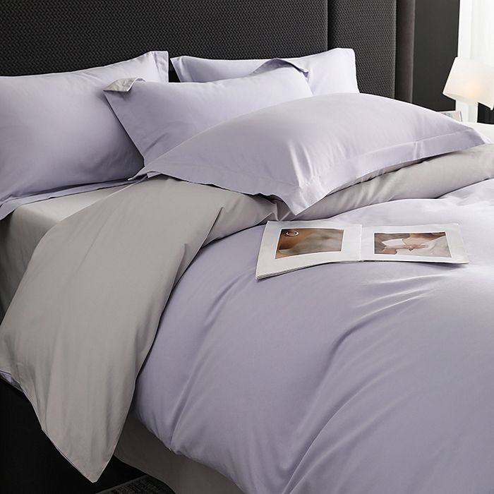 91家纺网 家纺一手货源 找家纺 洽想家 2025新款全棉磨毛纯色四件套 薰衣草浅灰