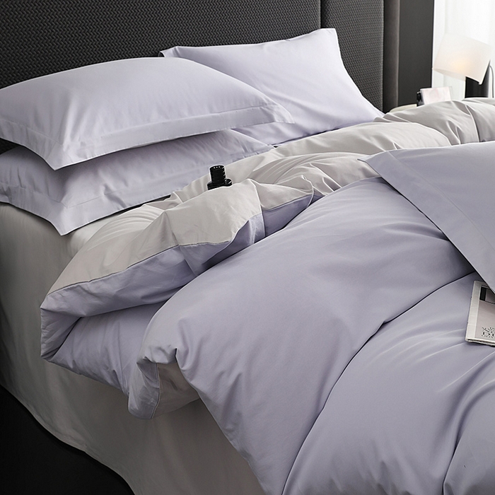 91家纺网 家纺一手货源 找家纺 洽想家 2025新款全棉磨毛纯色四件套 薰衣草浅灰