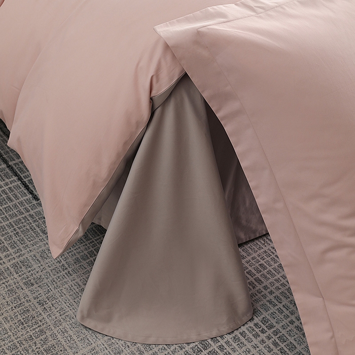 91家纺网 家纺一手货源 找家纺 洽想家 2025新款全棉磨毛纯色四件套 紫微粉拿铁