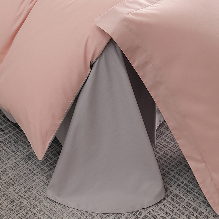 91家纺网 家纺一手货源 找家纺 洽想家 2025新款全棉磨毛纯色四件套 紫薇粉浅灰