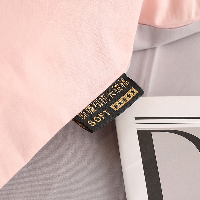 91家纺网 家纺一手货源 找家纺 洽想家 2025新款全棉磨毛纯色四件套 紫薇粉浅灰