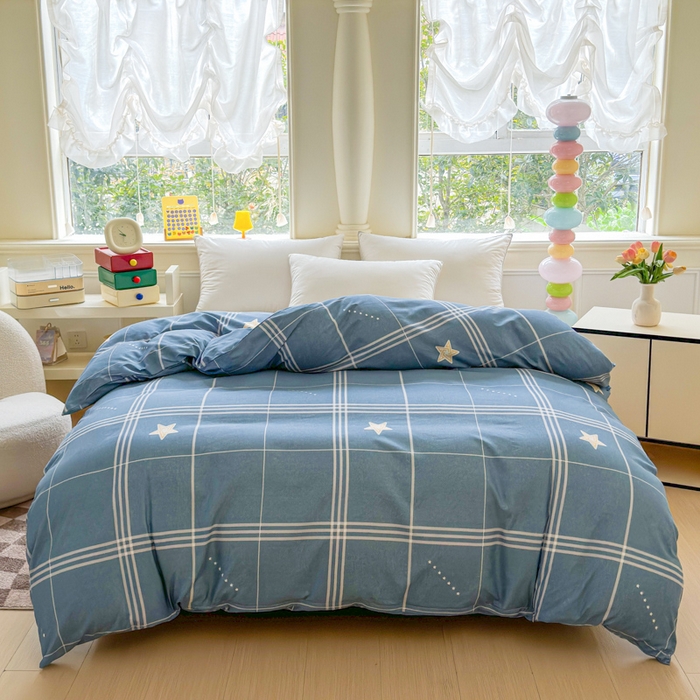 91家纺网 家纺一手货源 找家纺 佑佳家纺 2025新款铂金棉芦荟棉单被套「支持定做各种尺寸」 万星如一