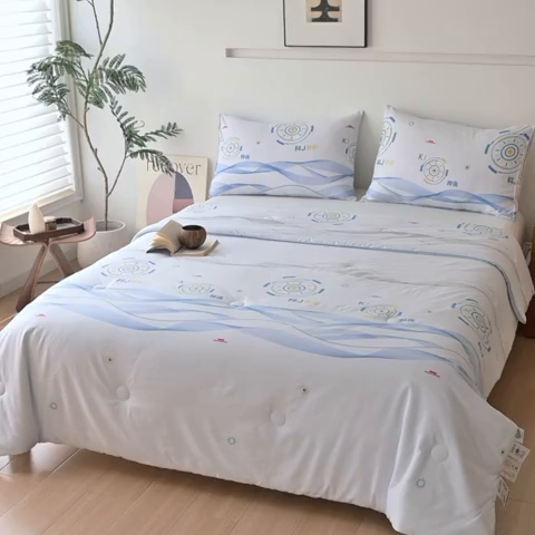 91家纺网 家纺一手货源 找家纺 （总）欧雅搁家纺 2025新款抗菌温变热感夜光印花空调被夏凉被