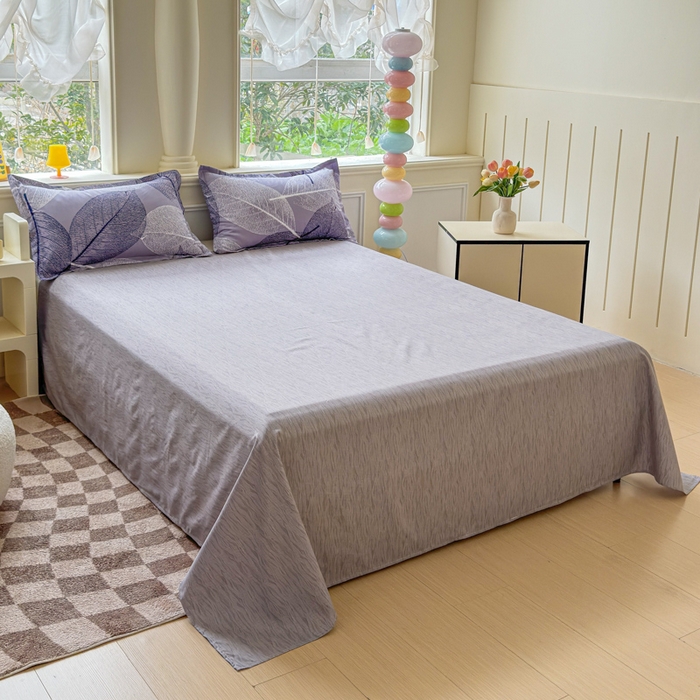 91家纺网 家纺一手货源 找家纺 佑佳家纺 2025新款铂金棉芦荟棉单被套「支持定做各种尺寸」 芜叶