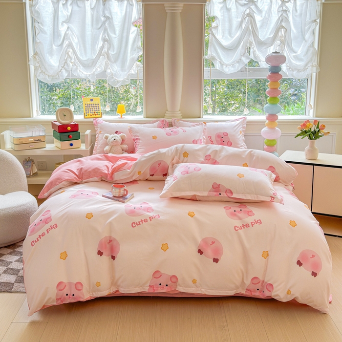 91家纺网 家纺一手货源 找家纺 佑佳家纺 2025新款铂金棉芦荟棉单被套「支持定做各种尺寸」 猪猪侠