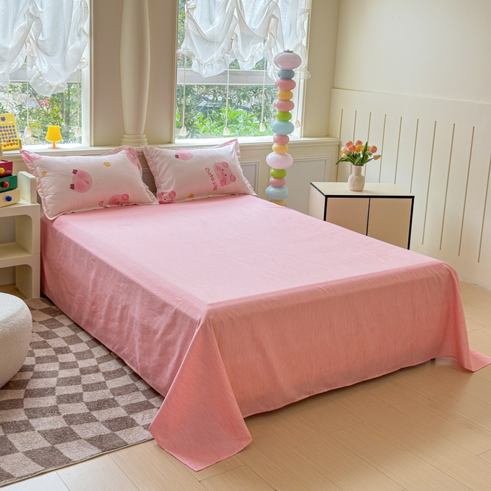 91家纺网 家纺一手货源 找家纺 佑佳家纺 2025新款铂金棉芦荟棉单被套「支持定做各种尺寸」 猪猪侠