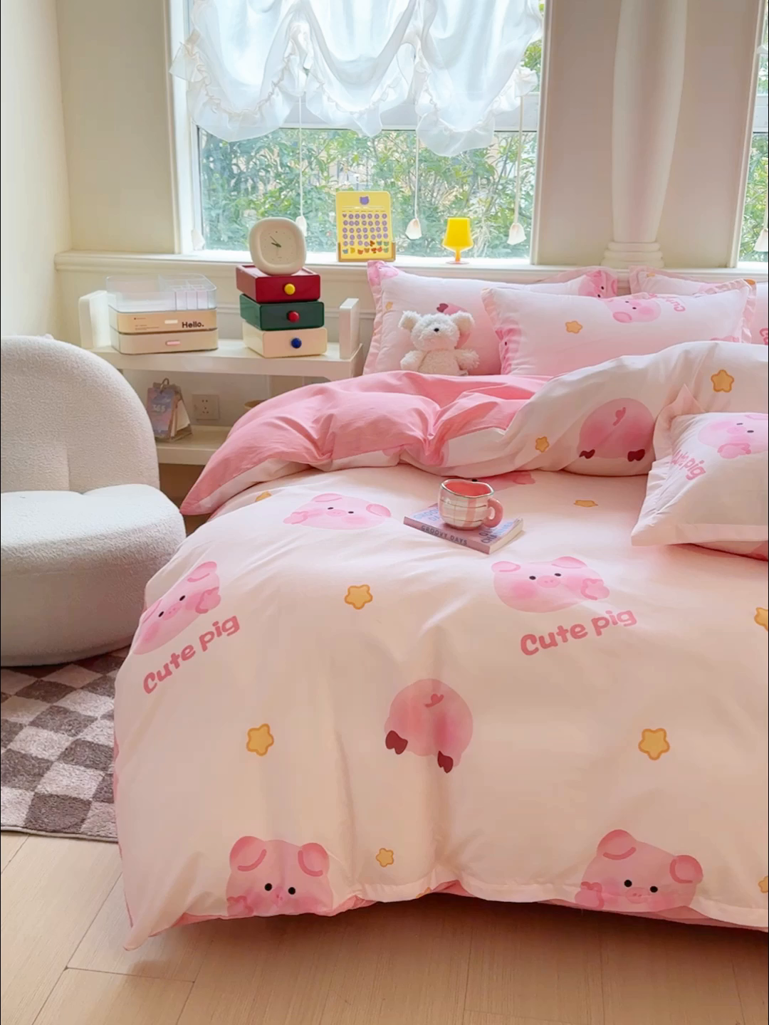 91家纺网 家纺一手货源 找家纺 佑佳家纺 2025新款铂金棉芦荟棉单被套「支持定做各种尺寸」 猪猪侠