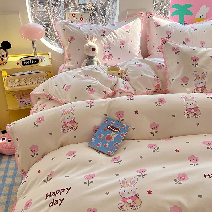 91家纺网 家纺一手货源 找家纺 （总）思诺羽床笠 2025新款亲肤棉贝壳花边四件套