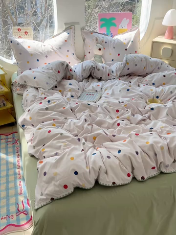 91家纺网 家纺一手货源 找家纺 （总）思诺羽床笠 2025新款亲肤棉贝壳花边四件套