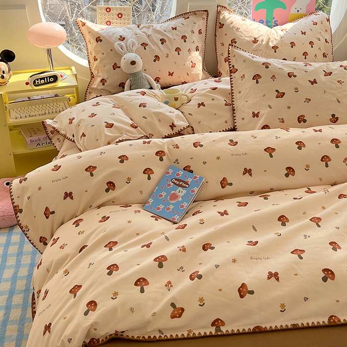 91家纺网 家纺一手货源 找家纺 （总）思诺羽床笠 2025新款亲肤棉贝壳花边四件套