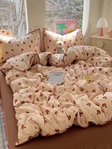 91家纺网 家纺一手货源 找家纺 （总）思诺羽床笠 2025新款亲肤棉贝壳花边四件套