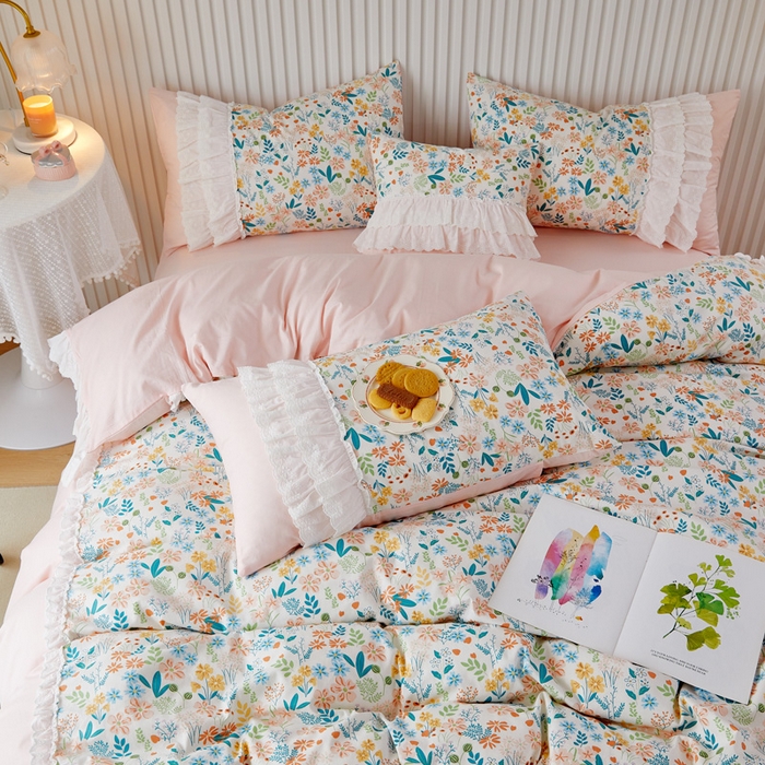 91家纺网 家纺一手货源 找家纺 （总）亲亲公主 2025全棉蕾丝花边床裙公主风四件套