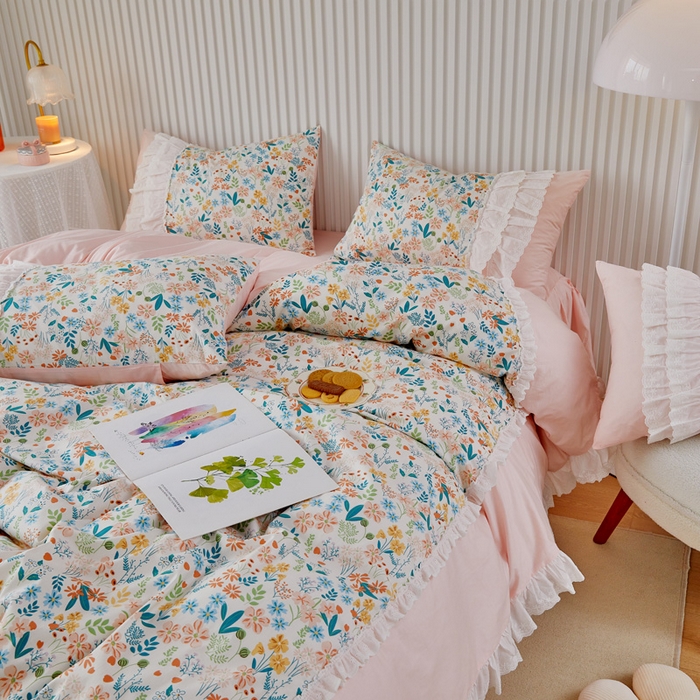 91家纺网 家纺一手货源 找家纺 （总）亲亲公主 2025全棉蕾丝花边床裙公主风四件套