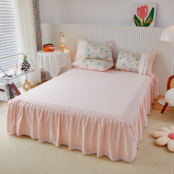 91家纺网 家纺一手货源 找家纺 （总）亲亲公主 2025全棉蕾丝花边床裙公主风四件套