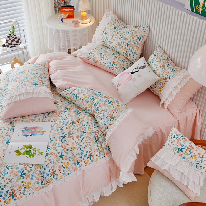 91家纺网 家纺一手货源 找家纺 （总）亲亲公主 2025全棉蕾丝花边床裙公主风四件套