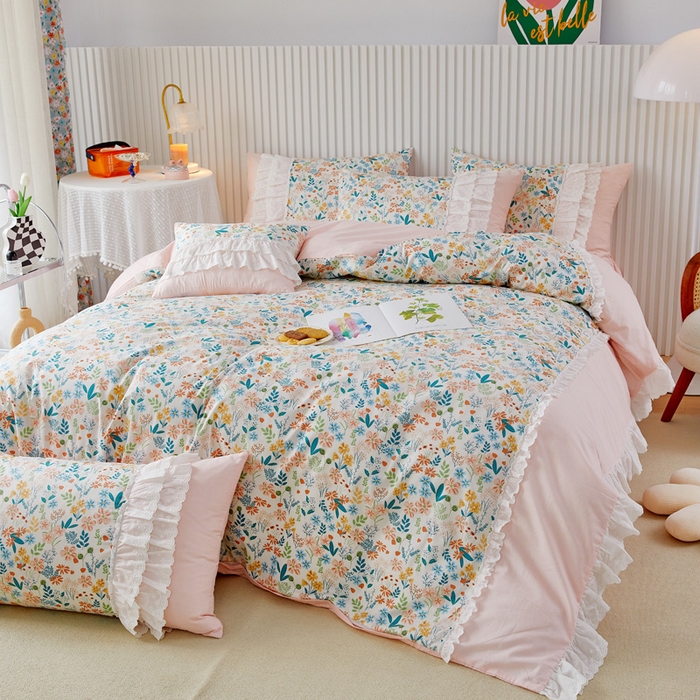 91家纺网 家纺一手货源 找家纺 （总）亲亲公主 2025全棉蕾丝花边床裙公主风四件套