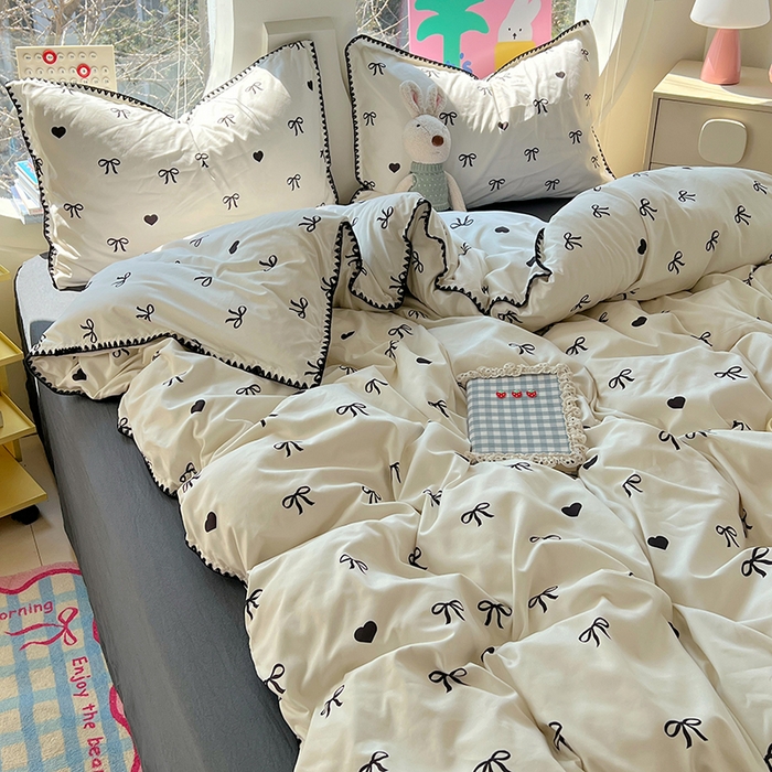 91家纺网 家纺一手货源 找家纺 （总）思诺羽床笠 2025新款亲肤棉贝壳花边四件套