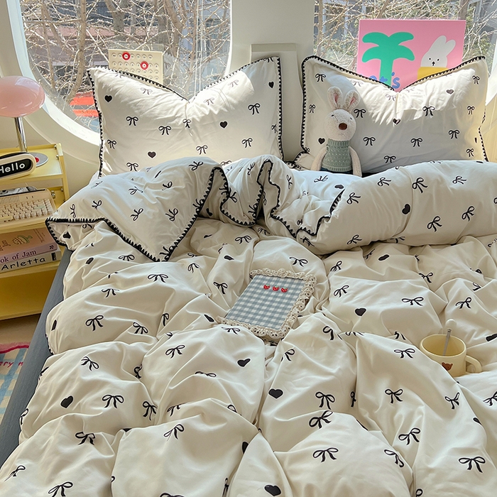 91家纺网 家纺一手货源 找家纺 （总）思诺羽床笠 2025新款亲肤棉贝壳花边四件套