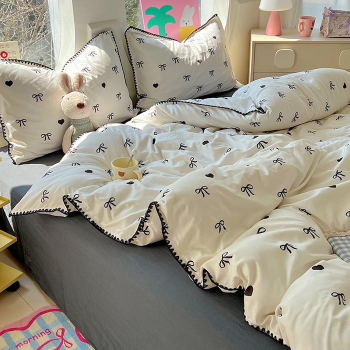 91家纺网 家纺一手货源 找家纺 （总）思诺羽床笠 2025新款亲肤棉贝壳花边四件套