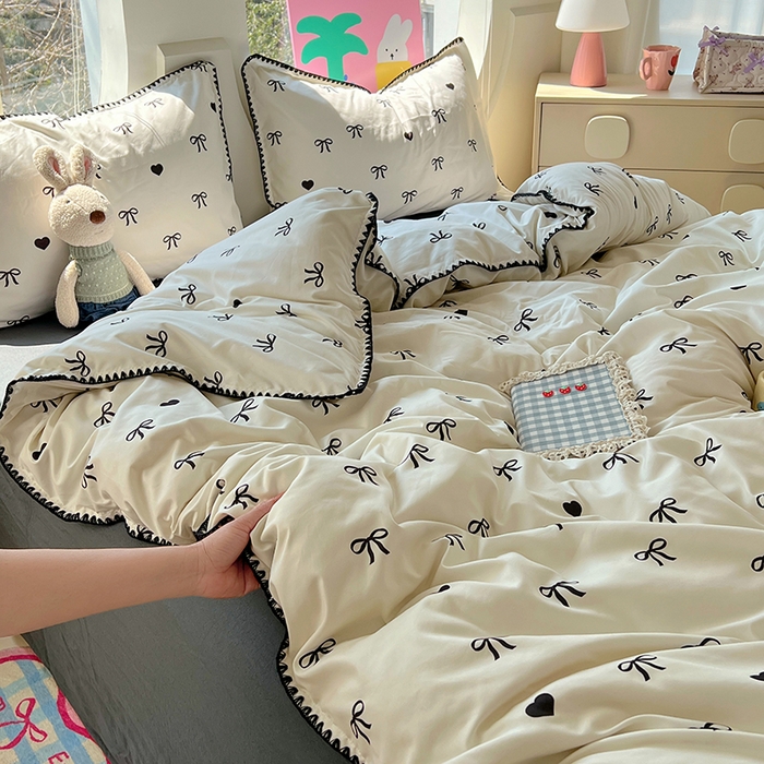 91家纺网 家纺一手货源 找家纺 （总）思诺羽床笠 2025新款亲肤棉贝壳花边四件套