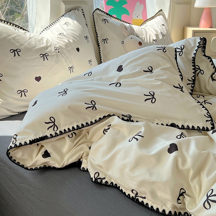 91家纺网 家纺一手货源 找家纺 （总）思诺羽床笠 2025新款亲肤棉贝壳花边四件套