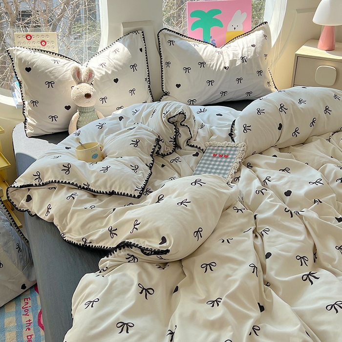 91家纺网 家纺一手货源 找家纺 （总）思诺羽床笠 2025新款亲肤棉贝壳花边四件套