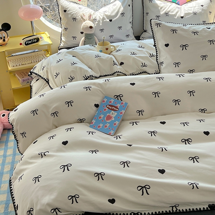 91家纺网 家纺一手货源 找家纺 （总）思诺羽床笠 2025新款亲肤棉贝壳花边四件套