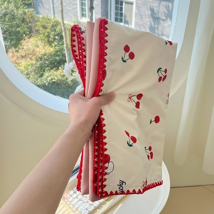 91家纺网 家纺一手货源 找家纺 思诺羽床笠 2025新款亲肤棉贝壳花边四件套 贝壳边-樱桃红