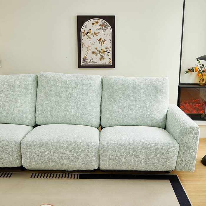 91家纺网 家纺一手货源 找家纺 丝绮鹿 2025新款竹节雪尼尔芝华士沙发套 薄荷绿