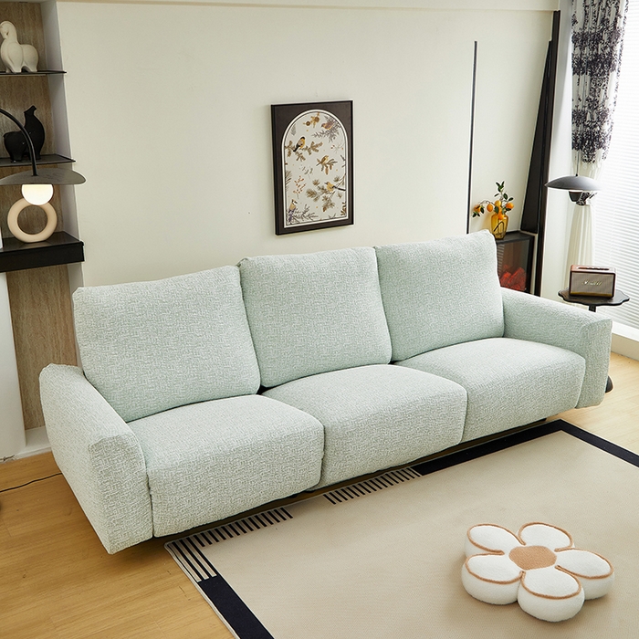 91家纺网 家纺一手货源 找家纺 丝绮鹿 2025新款竹节雪尼尔芝华士沙发套 薄荷绿