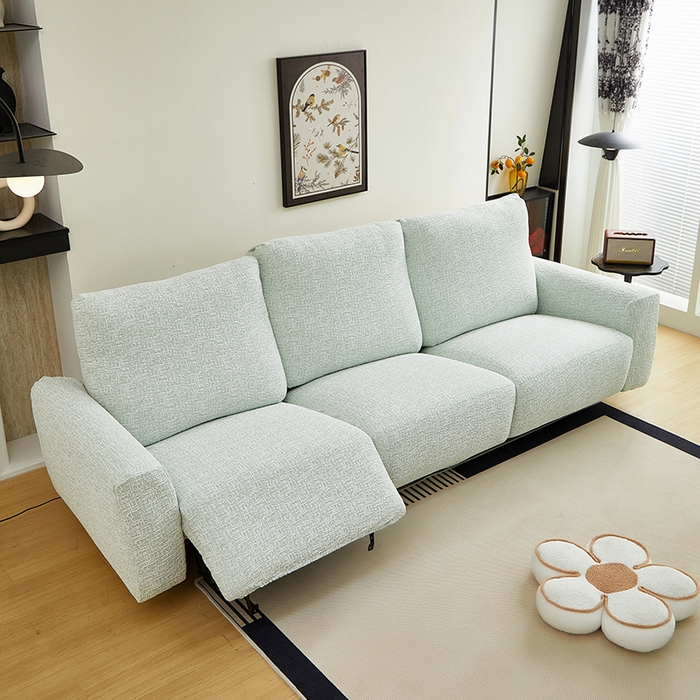 91家纺网 家纺一手货源 找家纺 丝绮鹿 2025新款竹节雪尼尔芝华士沙发套 薄荷绿