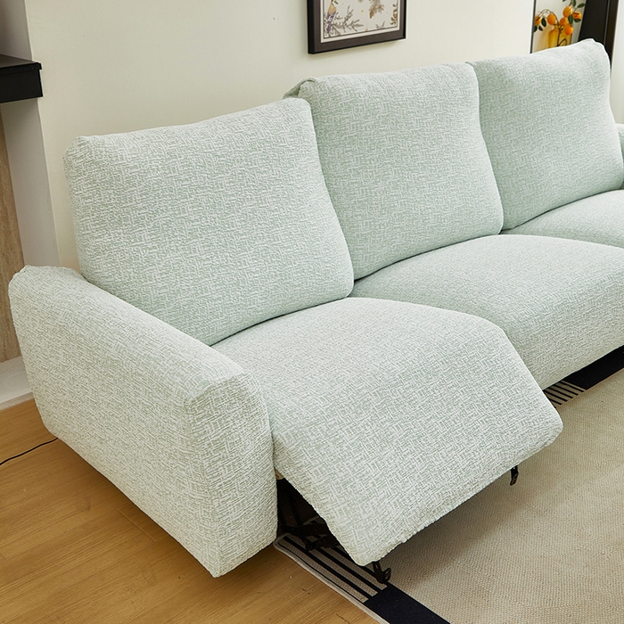 91家纺网 家纺一手货源 找家纺 丝绮鹿 2025新款竹节雪尼尔芝华士沙发套 薄荷绿