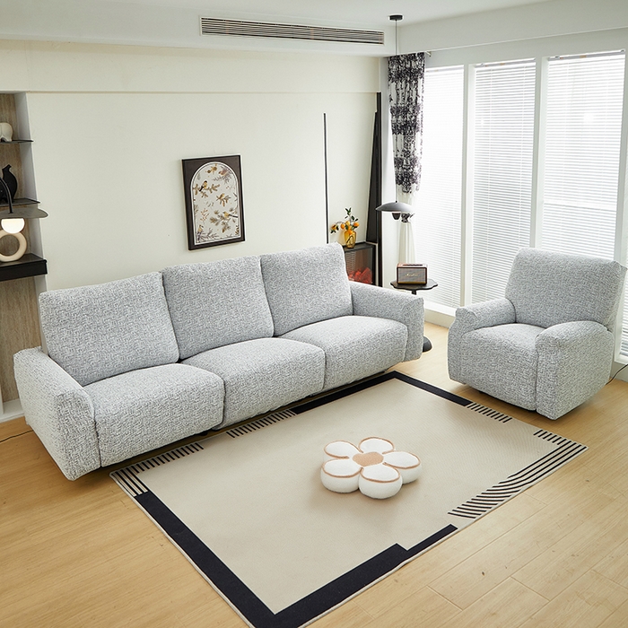 91家纺网 家纺一手货源 找家纺 丝绮鹿 2025新款竹节雪尼尔芝华士沙发套 深中灰