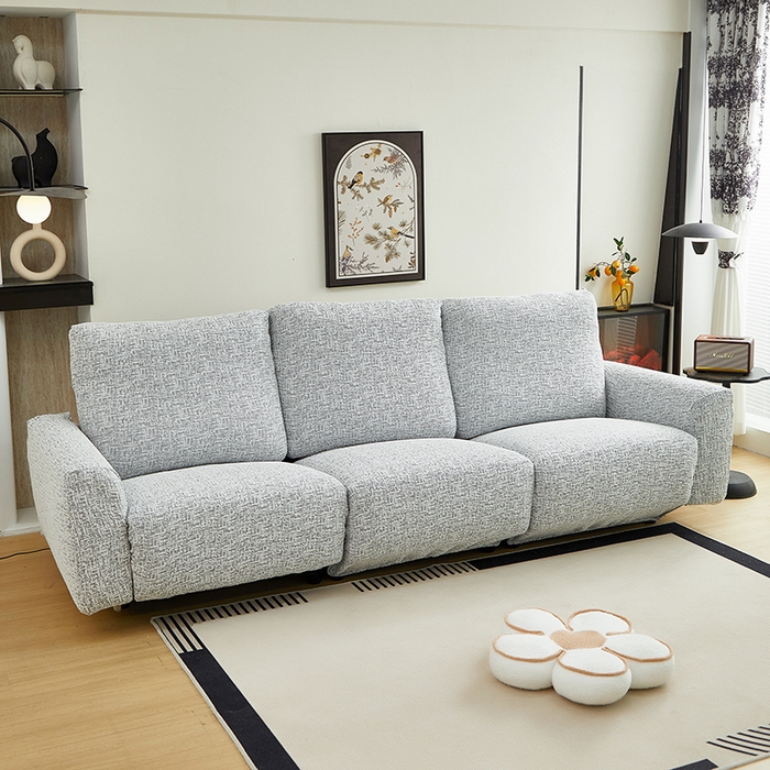 91家纺网 家纺一手货源 找家纺 丝绮鹿 2025新款竹节雪尼尔芝华士沙发套 深中灰