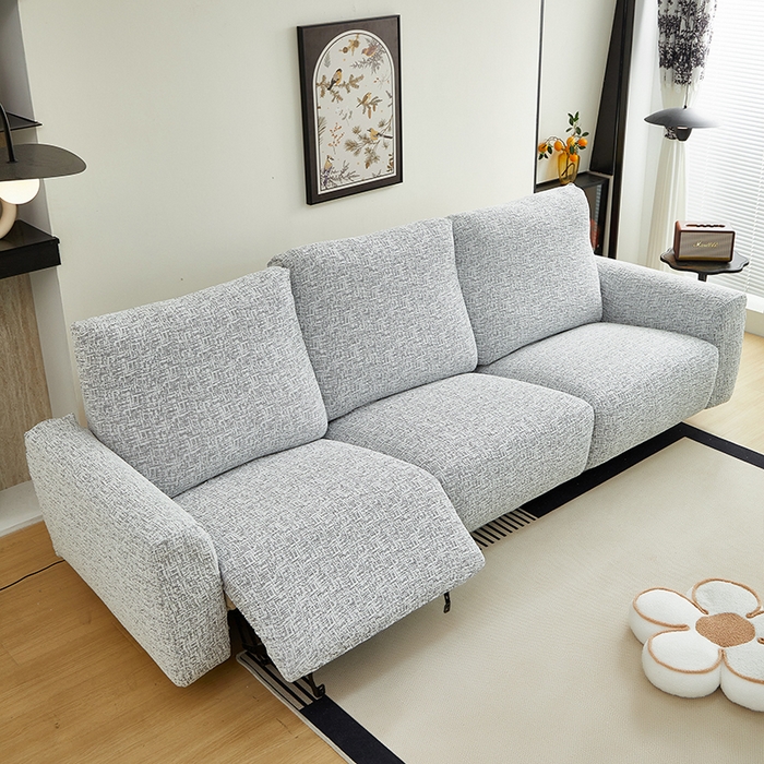 91家纺网 家纺一手货源 找家纺 丝绮鹿 2025新款竹节雪尼尔芝华士沙发套 深中灰