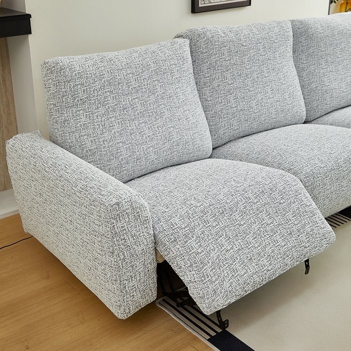 91家纺网 家纺一手货源 找家纺 丝绮鹿 2025新款竹节雪尼尔芝华士沙发套 深中灰